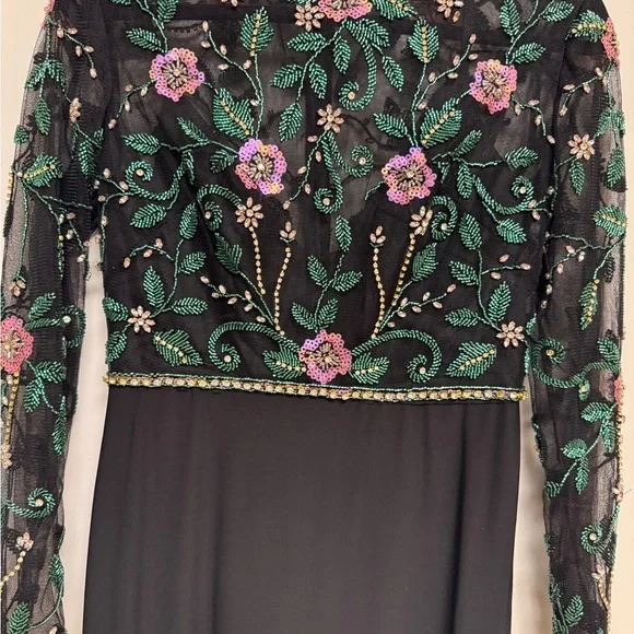 NWT | Mac Duggal 67870 Beaded Illusion High Neck Trumpet Gown Size 4 - Picture 9 of 14